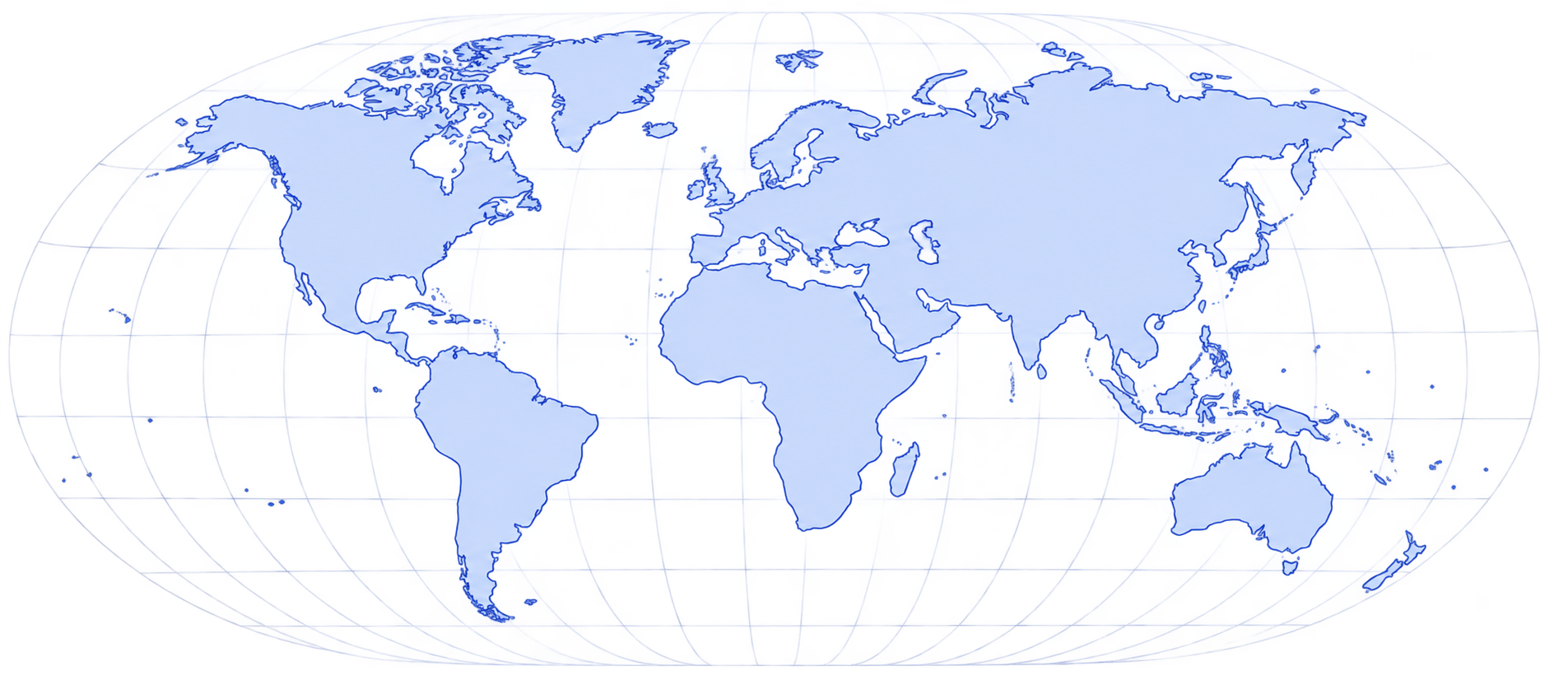 World map showing MPECO’s international hubs